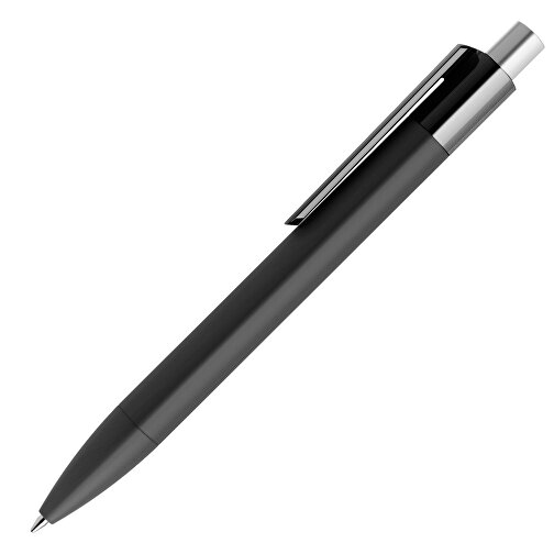Prodir DS4 Soft Touch PRR Push Kugelschreiber , Prodir, schwarz / silber satiniert, Kunststoff, 14,10cm x 1,40cm (Länge x Breite), Bild 4