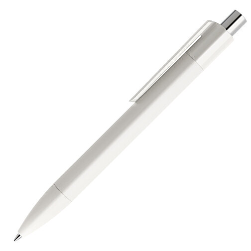 Prodir DS4 PMM Push Kugelschreiber , Prodir, weiss / silber poliert, Kunststoff, 14,10cm x 1,40cm (Länge x Breite), Bild 4