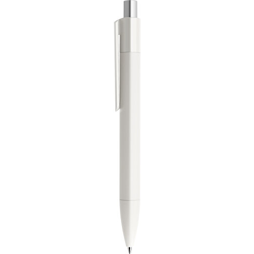 Prodir DS4 PMM Push Kugelschreiber , Prodir, weiss / silber satiniert, Kunststoff, 14,10cm x 1,40cm (Länge x Breite), Bild 2