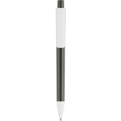 Druckkugelschreiber 'Zeta' , schwarz, weiss, ABS, 14,10cm (Länge), Bild 1