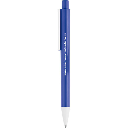 Druckkugelschreiber 'Zeta' , blau, weiss, ABS, 14,10cm (Länge), Bild 1