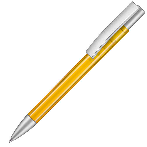 Kugelschreiber STRATOS TRANSPARENT SI , Ritter-Pen, mango-gelb, ABS-Kunststoff, 1,70cm (Länge), Bild 2