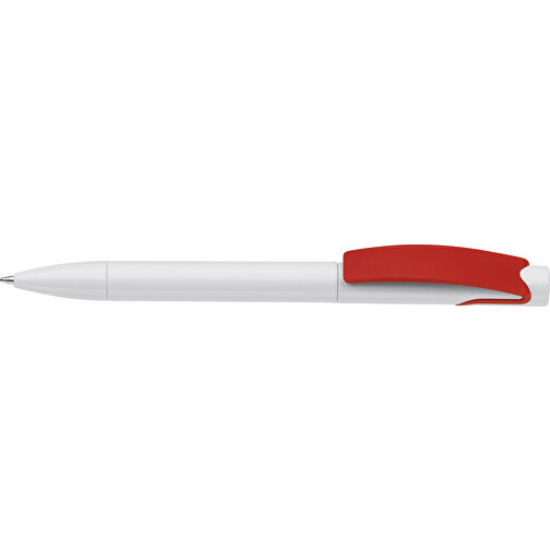 Kugelschreiber Punto , weiss / rot, ABS, 14,70cm (Länge), Bild 3