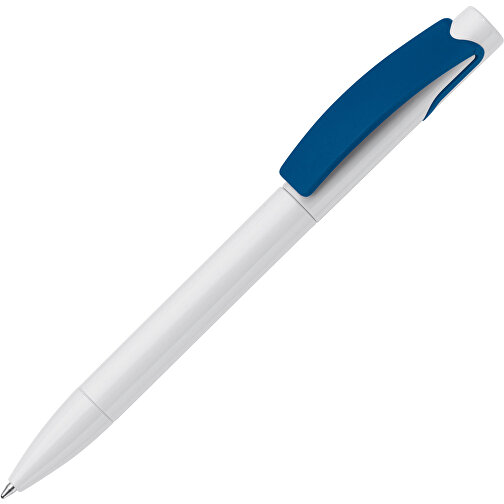 Kugelschreiber Punto , weiss / blau, ABS, 14,70cm (Länge), Bild 2