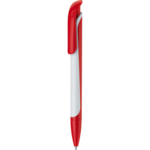 Kugelschreiber Long Shadow , rot / weiss, ABS, 14,80cm (Länge), Bild 1