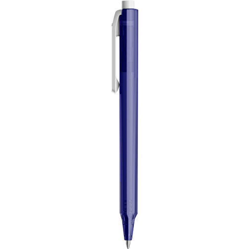 Pigra P04 Push Kugelschreiber , blau / weiss, ABS-Kunststoff, 14,10cm x 1,40cm (Länge x Breite), Bild 1