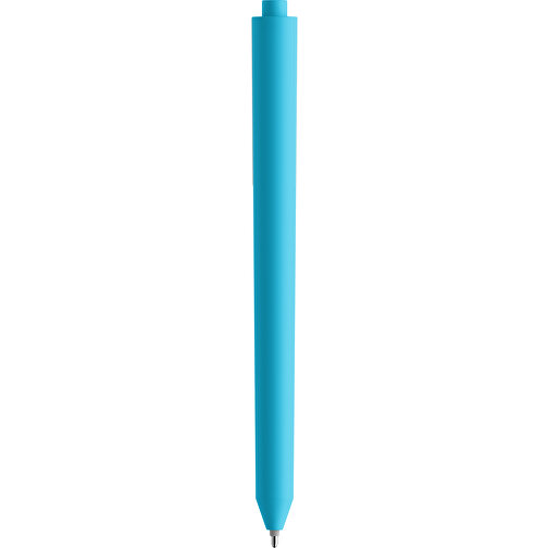 Pigra P03 Push Kugelschreiber , hellblau / weiss, ABS-Kunststoff, 14,00cm x 1,30cm (Länge x Breite), Bild 2