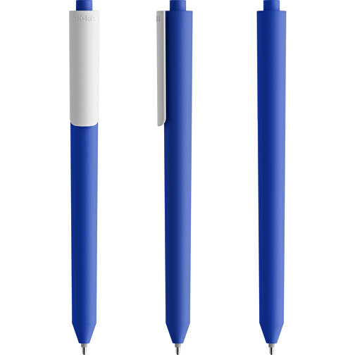 Pigra P03 Push Kugelschreiber , dunkelblau / weiß, ABS-Kunststoff, 14,00cm x 1,30cm (Länge x Breite), Bild 6