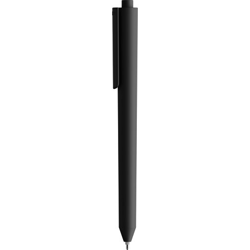 Pigra P03 Push Kugelschreiber , schwarz, ABS-Kunststoff, 14,00cm x 1,30cm (Länge x Breite), Bild 1