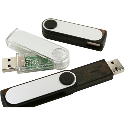 USB-Stick SWING II 16GB , Promo Effects MB , klar / transparent MB , 16 GB , Kunststoff/Aluminium MB , 3 - 10 MB/s MB , 5,90cm x 1,10cm x 1,65cm (Länge x Höhe x Breite), Bild 3