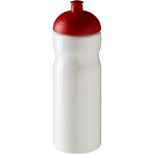 H2O Active® Base 650 Ml Sportflasche Mit Stülpdeckel , weiss / rot, PET Kunststoff, 90% PP Kunststoff, 10% TPE Kunststoff, 22,30cm (Höhe), Bild 1