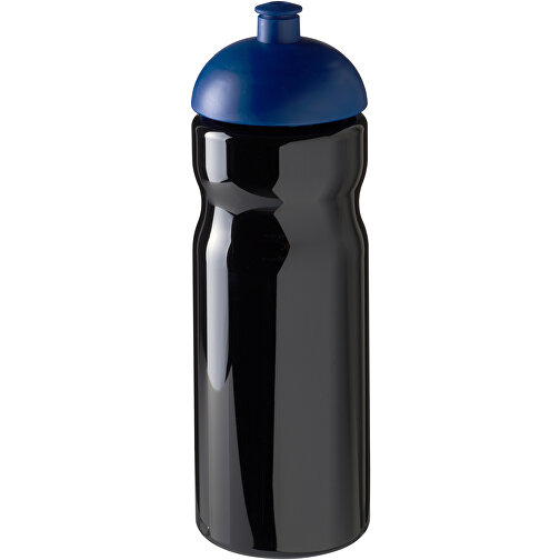 H2O Active® Base 650 Ml Sportflasche Mit Stülpdeckel , schwarz / blau, PET Kunststoff, 90% PP Kunststoff, 10% TPE Kunststoff, 22,30cm (Höhe), Bild 1