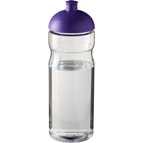 H2O Active® Base 650 Ml Sportflasche Mit Stülpdeckel , transparent / lila, PET Kunststoff, 90% PP Kunststoff, 10% TPE Kunststoff, 22,30cm (Höhe), Bild 1