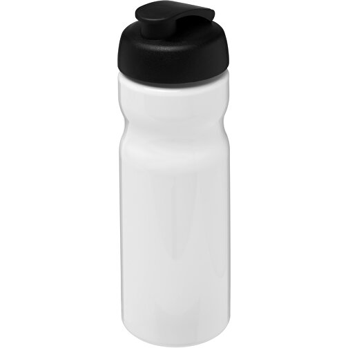 H2O Active® Base 650 Ml Sportflasche Mit Klappdeckel , weiss / schwarz, PET Kunststoff, PP Kunststoff, 22,10cm (Höhe), Bild 1
