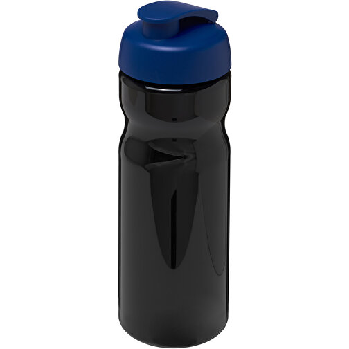 H2O Active® Base 650 Ml Sportflasche Mit Klappdeckel , schwarz / blau, PET Kunststoff, PP Kunststoff, 22,10cm (Höhe), Bild 1