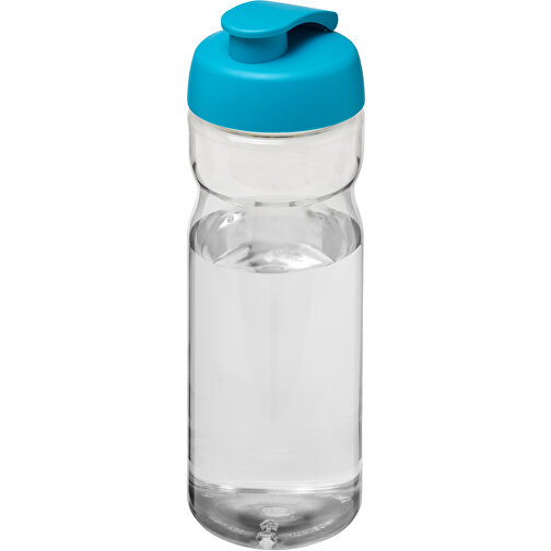 H2O Active® Base 650 Ml Sportflasche Mit Klappdeckel , transparent / aquablau, PET Kunststoff, PP Kunststoff, 22,10cm (Höhe), Bild 1