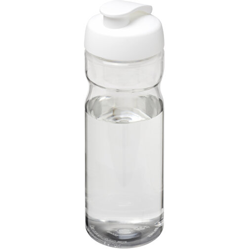 H2O Active® Base 650 Ml Sportflasche Mit Klappdeckel , transparent / weiß, PET Kunststoff, PP Kunststoff, 22,10cm (Höhe), Bild 1