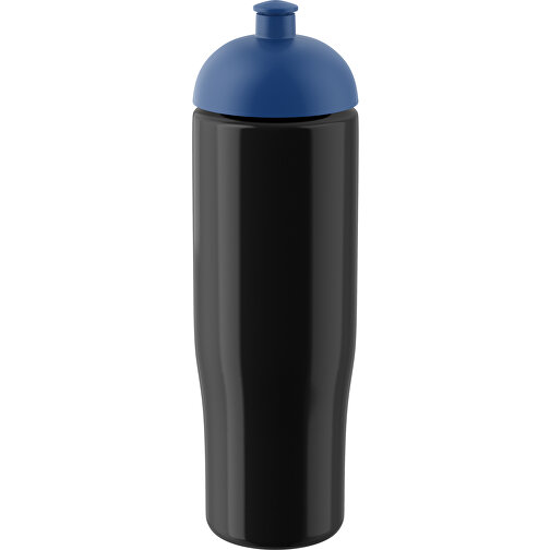 H2O Active® Tempo 700 Ml Sportflasche Mit Stülpdeckel , schwarz / blau, PET Kunststoff, 90% PP Kunststoff, 10% TPE Kunststoff, 23,90cm (Höhe), Bild 1