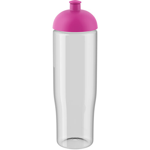 H2O Active® Tempo 700 Ml Sportflasche Mit Stülpdeckel , transparent / rosa, PET Kunststoff, 90% PP Kunststoff, 10% TPE Kunststoff, 23,90cm (Höhe), Bild 1