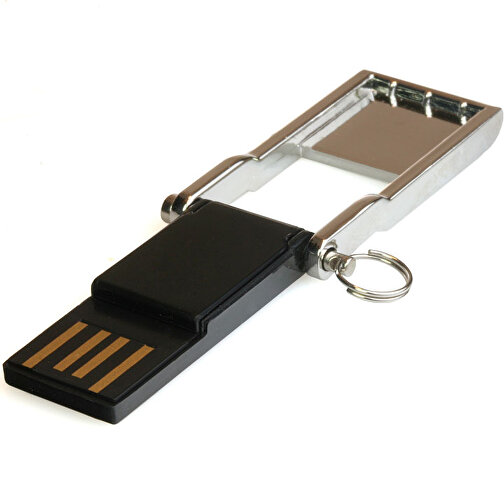 USB-Stick TINY 32GB , Promo Effects MB , silber / schwarz MB , 32 GB , Zinklegierung MB , 3 - 10 MB/s MB , 3,00cm x 0,40cm x 1,60cm (Länge x Höhe x Breite), Bild 1