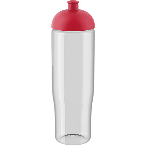 H2O Active® Tempo 700 Ml Sportflasche Mit Stülpdeckel , transparent / rot, PET Kunststoff, 90% PP Kunststoff, 10% TPE Kunststoff, 23,90cm (Höhe), Bild 1
