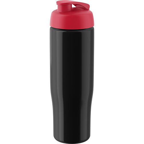 H2O Active® Tempo 700 Ml Sportflasche Mit Klappdeckel , schwarz / rot, PET Kunststoff, PP Kunststoff, 23,90cm (Höhe), Bild 1