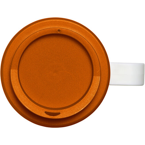 Brite-Ameriano® Grande 350 Ml Isolierbecher , weiss / orange, PP Kunststoff, 16,40cm x 12,80cm (Höhe x Breite), Bild 4