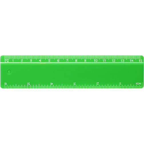 Renzo 15 Cm Kunststofflineal , grün, GPPS Kunststoff, 15,80cm x 0,30cm x 3,70cm (Länge x Höhe x Breite), Bild 1