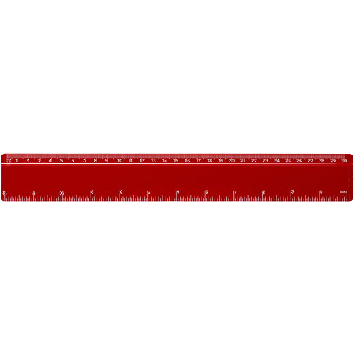 Renzo 30 Cm Kunststofflineal , rot, GPPS Kunststoff, 31,20cm x 0,30cm x 4,20cm (Länge x Höhe x Breite), Bild 1