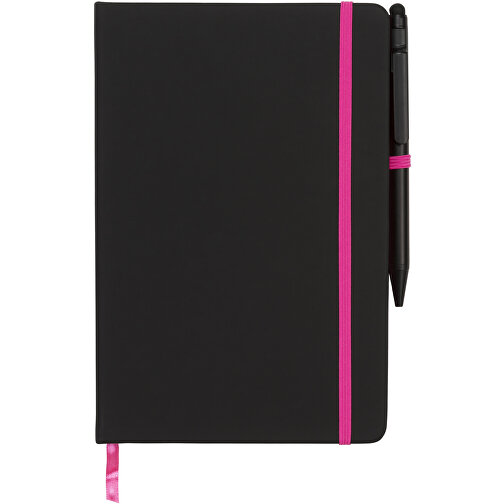 Noir Edge A5 Notizbuch Mit Farbigem Rand , schwarz / rosa, PU Kunststoff, 21,00cm x 1,70cm x 14,30cm (Länge x Höhe x Breite), Bild 4