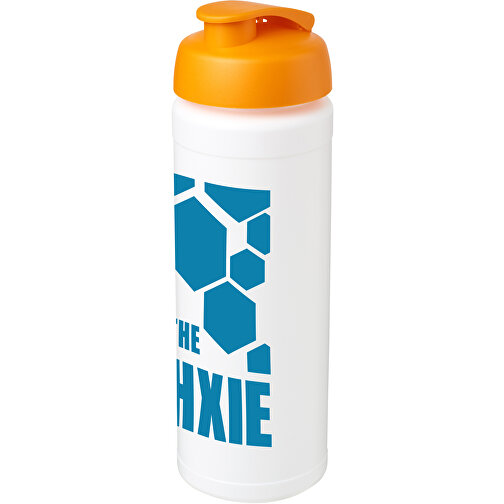 Baseline® Plus Grip 750 Ml Sportflasche Mit Klappdeckel , weiß / orange, HDPE Kunststoff, PP Kunststoff, 23,60cm (Höhe), Bild 2
