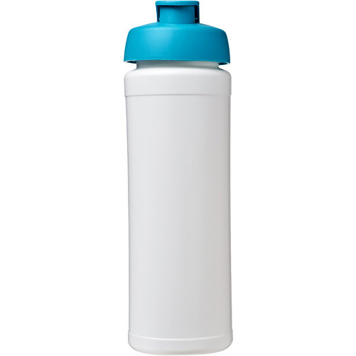 Baseline® Plus Grip 750 Ml Sportflasche Mit Klappdeckel , weiß / aquablau, HDPE Kunststoff, PP Kunststoff, 23,60cm (Höhe), Bild 3
