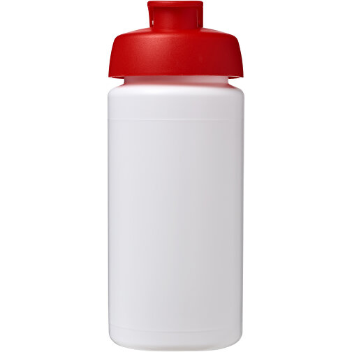 Baseline® Plus Grip 500 Ml Sportflasche Mit Klappdeckel , weiß / rot, HDPE Kunststoff, PP Kunststoff, 18,50cm (Höhe), Bild 3