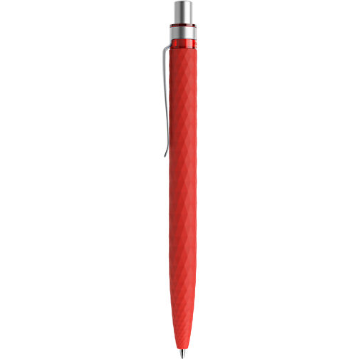 Prodir QS01 Soft Touch PRS Push Kugelschreiber , Prodir, rot/silber satiniert, Kunststoff/Metall, 14,10cm x 1,60cm (Länge x Breite), Bild 2