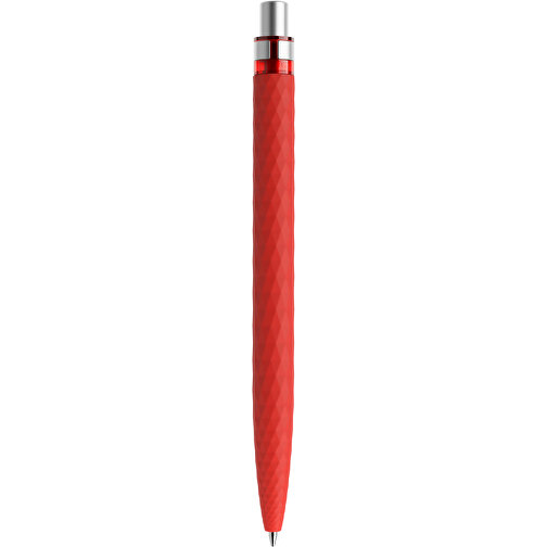 Prodir QS01 Soft Touch PRS Push Kugelschreiber , Prodir, rot/silber satiniert, Kunststoff/Metall, 14,10cm x 1,60cm (Länge x Breite), Bild 3