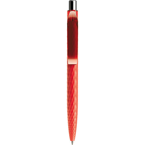 Prodir QS01 PMT Push Kugelschreiber , Prodir, rot/silber poliert, Kunststoff/Metall, 14,10cm x 1,60cm (Länge x Breite), Bild 1