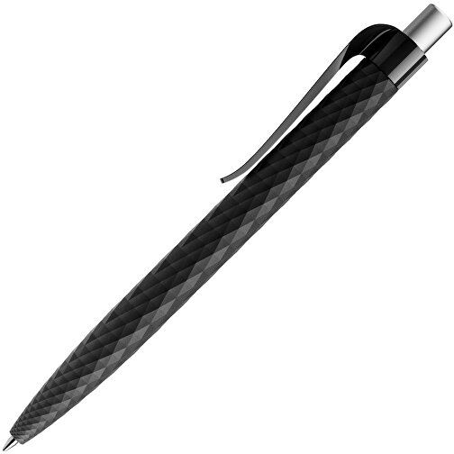 Prodir QS01 PMP Push Kugelschreiber , Prodir, schwarz/silber satiniert, Kunststoff/Metall, 14,10cm x 1,60cm (Länge x Breite), Bild 4