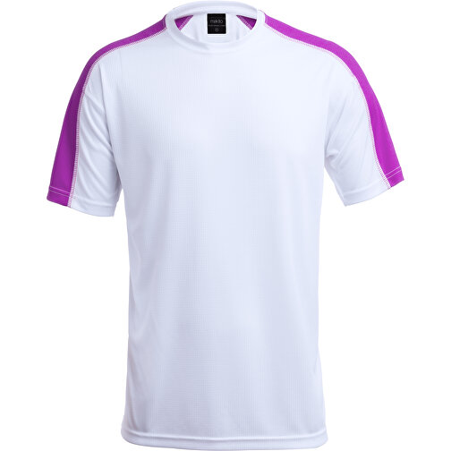 Erwachsene T-Shirt TECNIC DINAMIC COMBY , weiß/fuchsia, 100% Polyester 135 g/ m2, XL, , Bild 1