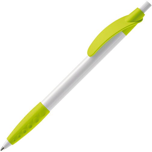 Kugelschreiber Cosmo Grip HC , weiß / hellgrün, ABS, 14,50cm (Länge), Bild 2