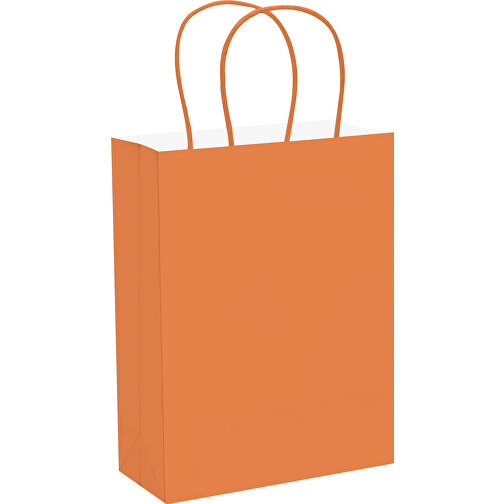 Mittlere Papiertasche Im Eco Look 120g/m² , orange, Papier, 24,00cm x 30,00cm x 10,00cm (Länge x Höhe x Breite), Bild 2