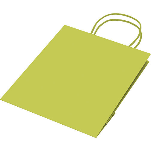 Kleine Papiertasche Im Eco Look 120g/m² , hellgrün, Papier, 18,00cm x 24,00cm x 8,00cm (Länge x Höhe x Breite), Bild 3