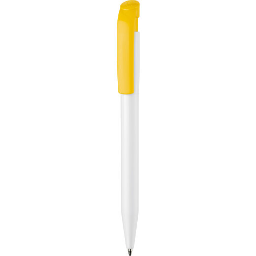 Kugelschreiber S45 Hardcolour , weiß / gelb, ABS, 13,80cm (Länge), Bild 1