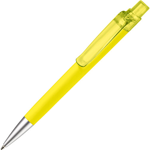 Kugelschreiber Triago Gummiert , neongelb, ABS, 14,50cm (Länge), Bild 2