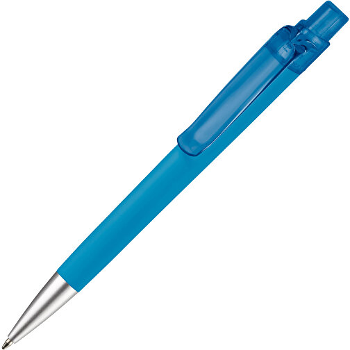Kugelschreiber Triago Gummiert , hellblau, ABS, 14,50cm (Länge), Bild 2