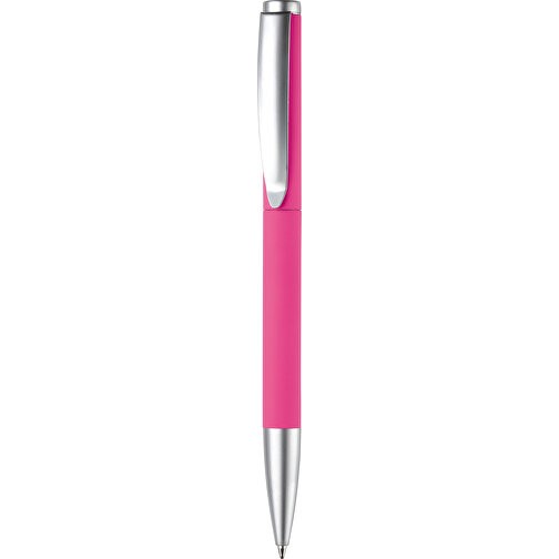 Kugelschreiber Modena Gummiert , rosa, Aluminium, 14,00cm (Länge), Bild 1