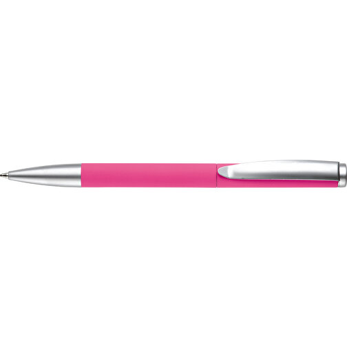 Kugelschreiber Modena Gummiert , rosa, Aluminium, 14,00cm (Länge), Bild 3