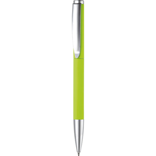 Kugelschreiber Modena Gummiert , hellgrün, Aluminium, 14,00cm (Länge), Bild 1