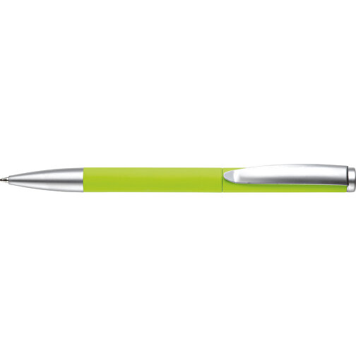 Kugelschreiber Modena Gummiert , hellgrün, Aluminium, 14,00cm (Länge), Bild 3