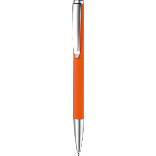 Kugelschreiber Modena Gummiert , orange, Aluminium, 14,00cm (Länge), Bild 1