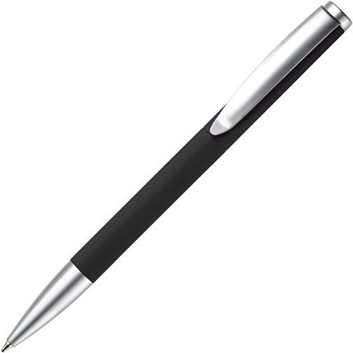 Kugelschreiber Modena Gummiert , schwarz, Aluminium, 14,00cm (Länge), Bild 2